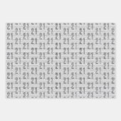 21e verjaardag zwart wit typografie nummers inpakpapier vel (Voorkant 3)