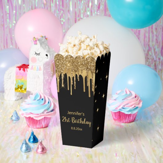 21e verjaardag zwarte gouden druppelaar bedankdoosjes (Feest)