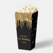 21e verjaardag zwarte gouden druppelaar bedankdoosjes (Popped)