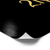 21e verjaardag zwarte goudglitters stijlvol perfect poster (Hoek)