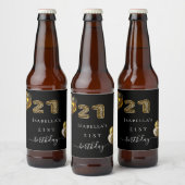 21e verjaardag zwarte goudluipaard bier etiket (Flessen)