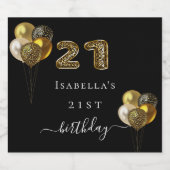 21e verjaardag zwarte goudluipaard bier etiket (Enkel label)