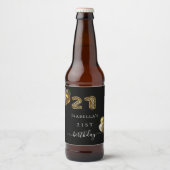 21e verjaardag zwarte goudluipaard bier etiket (Voorkant)