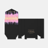 21e verjaardag zwarte regenbooglitter roze dank u bedankdoosjes (Uitgevouwen)