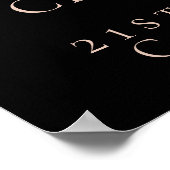 21e verjaardag zwarte roos gouden fotosterren welk poster (Hoek)