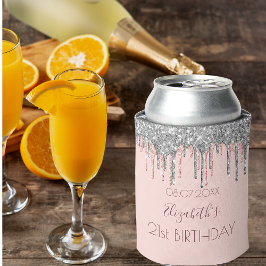 21e verjaardag zwarte roze roze roze roos goud gli blikjeskoeler