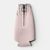 21e verjaardag zwarte roze roze roze roos goud gli flesjeskoeler (Achterkant)