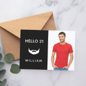 21e verjaardag zwarte witte baard leuke jongens ma kaart