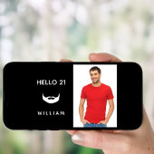 21e verjaardag zwarte witte baard leuke jongens ma kaart