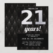 21e verjaardag zwarte zilverpartij kaart (Voorkant / Achterkant)