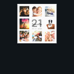 21e verjaardagfoto collage wit monogram canvas afdruk<br><div class="desc">Een uniek 21e verjaardagscadeau of aandenken,  het vieren van haar leven met een collage van 8 van uw foto's. Voeg afbeeldingen van haar familie,  vrienden,  huisdieren,  hobbies of droomreisbestemming toe. Personaliseer en voeg een naam,  leeftijd 21 en een datum toe. Grijze en zwart gekleurde letters. Een chique witte achtergrond.</div>