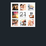 21e verjaardagfoto collage wit monogram canvas afdruk<br><div class="desc">Een uniek 21e verjaardagscadeau of aandenken,  het vieren van haar leven met een collage van 8 van uw foto's. Voeg afbeeldingen van haar familie,  vrienden,  huisdieren,  hobbies of droomreisbestemming toe. Personaliseer en voeg een naam,  leeftijd 21 en een datum toe. Grijze en zwart gekleurde letters. Een chique witte achtergrond.</div>