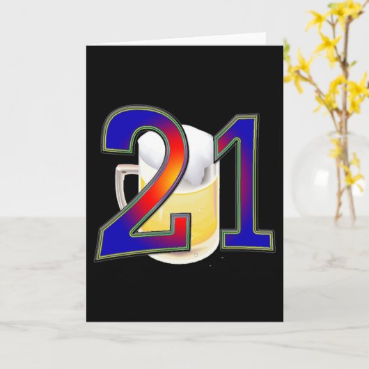 21e verjaardagsbier kaart (Gele Bloem)