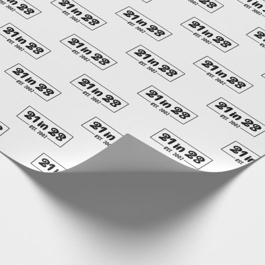 21e verjaardagscadeau 21 in 23 Est 2002 Cadeaupapier (Hoek)