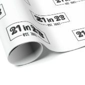 21e verjaardagscadeau 21 in 23 Est 2002 Cadeaupapier (Rol Hoek)