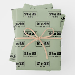 21e verjaardagscadeau 21 in 23 Est 2002 Inpakpapier Vel