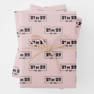 21e verjaardagscadeau 21 in 23 Est 2002 Inpakpapier Vel