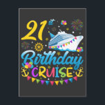 21e verjaardagscruise B-Day Party Briefkaart<br><div class="desc">21e Verjaardagscruise B-Day Party Grappig design Gift Standaard Briefkaart Classic Collectie.</div>