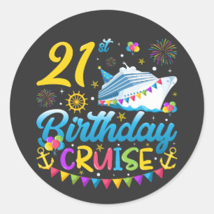21e verjaardagscruise B-Day Party Ronde Sticker