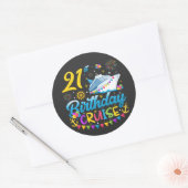 21e verjaardagscruise B-Day Party Ronde Sticker (Envelop)