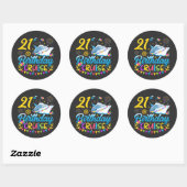 21e verjaardagscruise B-Day Party Ronde Sticker (Vel)
