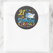 21e verjaardagscruise B-Day Party Ronde Sticker (Tas)