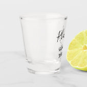 21e verjaardagscursief script shot glas (Links)