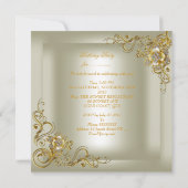 21e Verjaardagsfeest Crème Goud Diamant Kaart (Achterkant)