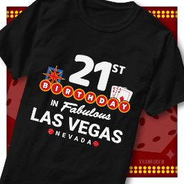 21e Verjaardagsfeest Crew Las Vegas Welkomstbord T-shirt