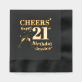 21e verjaardagsfeest Eenentwintig proost bril Folie Servetten (Voorkant)