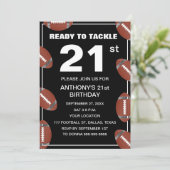 21e Verjaardagsfeest Football Zwarte Vader Sport Kaart (Staand voorkant)