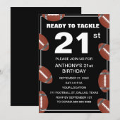 21e Verjaardagsfeest Football Zwarte Vader Sport Kaart (Voorkant / Achterkant)