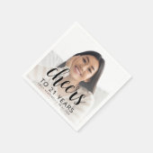 21e verjaardagsfeest Foto Black Script Cheers Servet (Hoek)