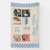 21e Verjaardagsfeest Foto Collage Banner (Verticaal)