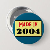21e Verjaardagsfeest geboren 2004 21 pin Ronde Button 7,6 Cm (Voorkant /achterkant)