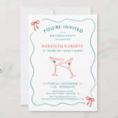 21e verjaardagsfeest Martini Glasses Cheers Kaart (Voorkant)