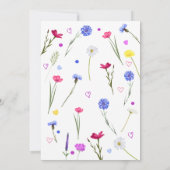 21e Verjaardagsfeest Paarse Wildflower Meadow Kaart (Achterkant)