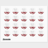 21e Verjaardagsfeest Rood Roze Bloemen Dank u Ronde Sticker (Vel)