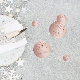 21e verjaardagsfeest roos gouden roze sterren confetti