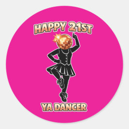 21e Verjaardagsfeest Roze Sticker rose goud