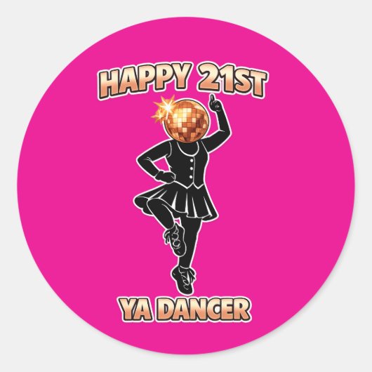 21e Verjaardagsfeest Roze Sticker rose goud (Voorkant)