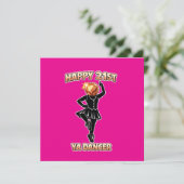 21e Verjaardagsfeest Roze Sticker rose goud Kaart (Staand voorkant)