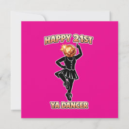 21e Verjaardagsfeest Roze Sticker rose goud Kaart
