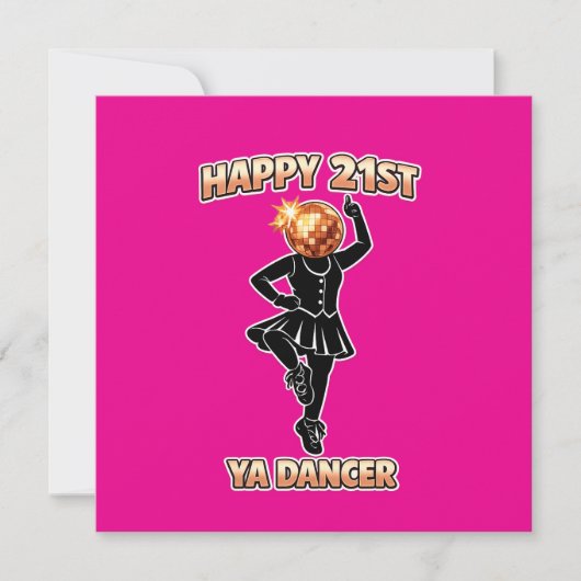21e Verjaardagsfeest Roze Sticker rose goud Kaart (Voorkant)