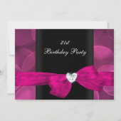 21e Verjaardagsfeest Roze Zwarte Witte Bubbels Kaart (Voorkant)