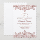 21e Verjaardagsfeest Rustiek Kant Kraft Papier Kaart (Voorkant / Achterkant)