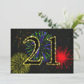 21e verjaardagsfeest uitnodigen kaart (Staand voorkant)