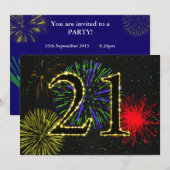 21e verjaardagsfeest uitnodigen kaart (Voorkant / Achterkant)