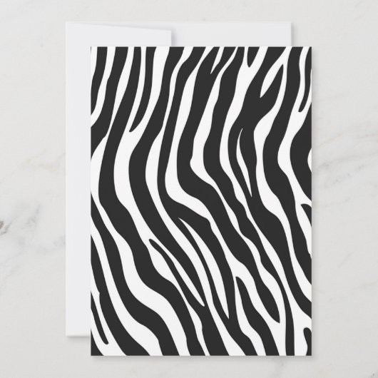 21e Verjaardagsfeest, Zebra, zwart paarse wit Kaart (Achterkant)