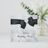 21e verjaardagsfeest zwart wit kaart (Staand voorkant)